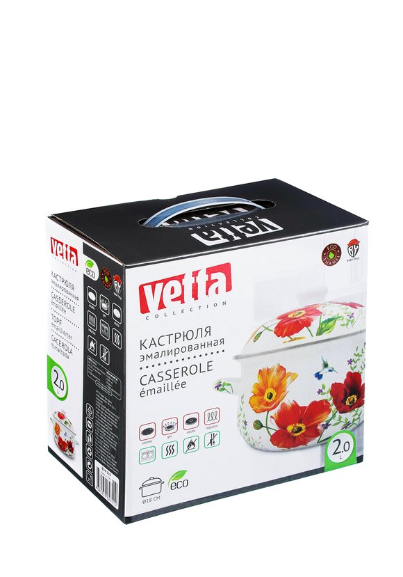 Кастрюля эмалированная Букет шир.  580, рис. 3