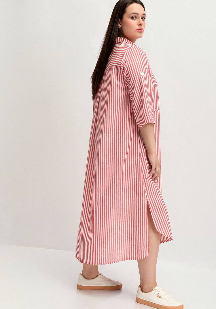 Платье-рубашка в полоску прямого силуэта шир.  750, рис. 3