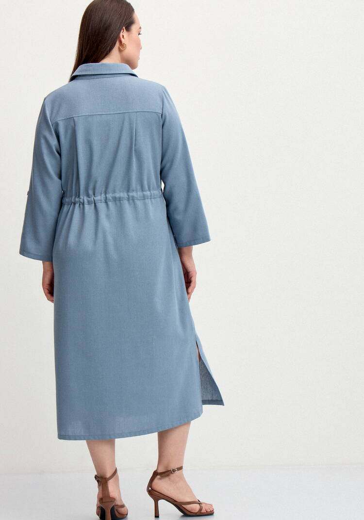 Платье-рубашка изо льна шир.  750, рис. 34