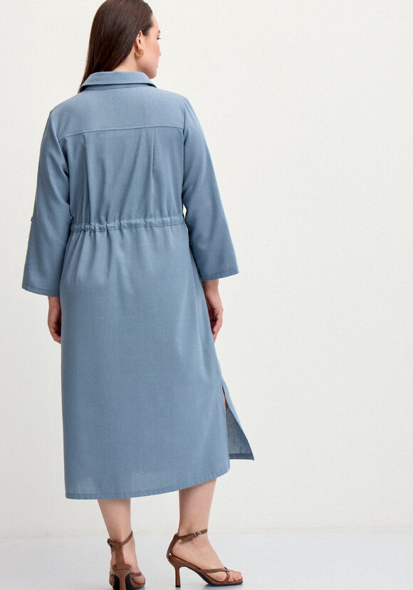 Платье-рубашка изо льна шир.  580, рис. 34