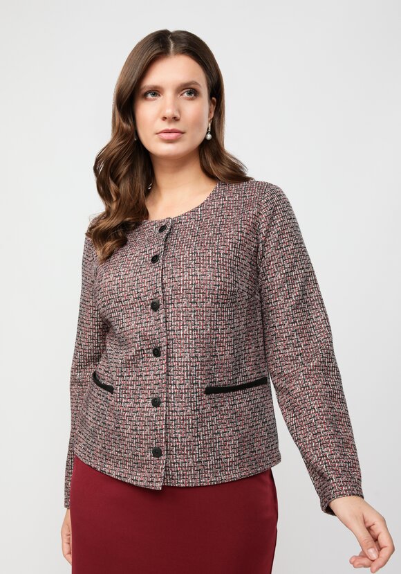 Пиджак укороченный прямого кроя на пуговицах шир.  580, рис. 7