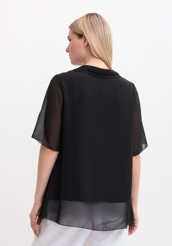 Блуза на запах с брошью шир.  580, рис. 8