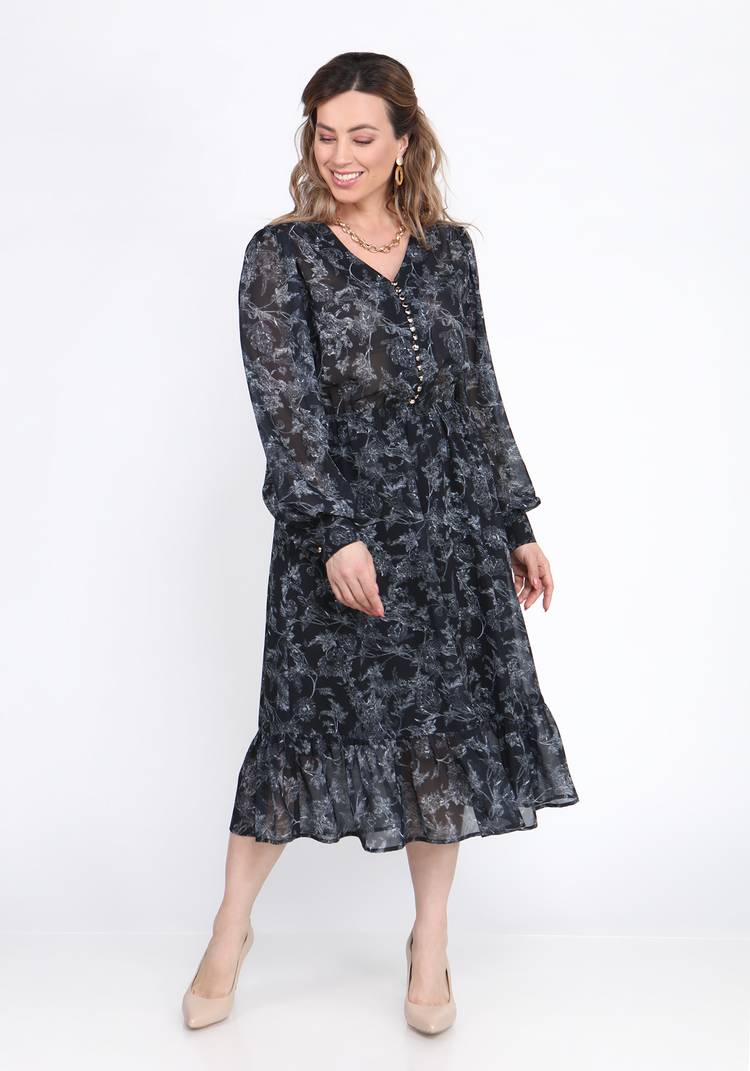 Платье шифоновое свободного кроя шир.  750, рис. 1