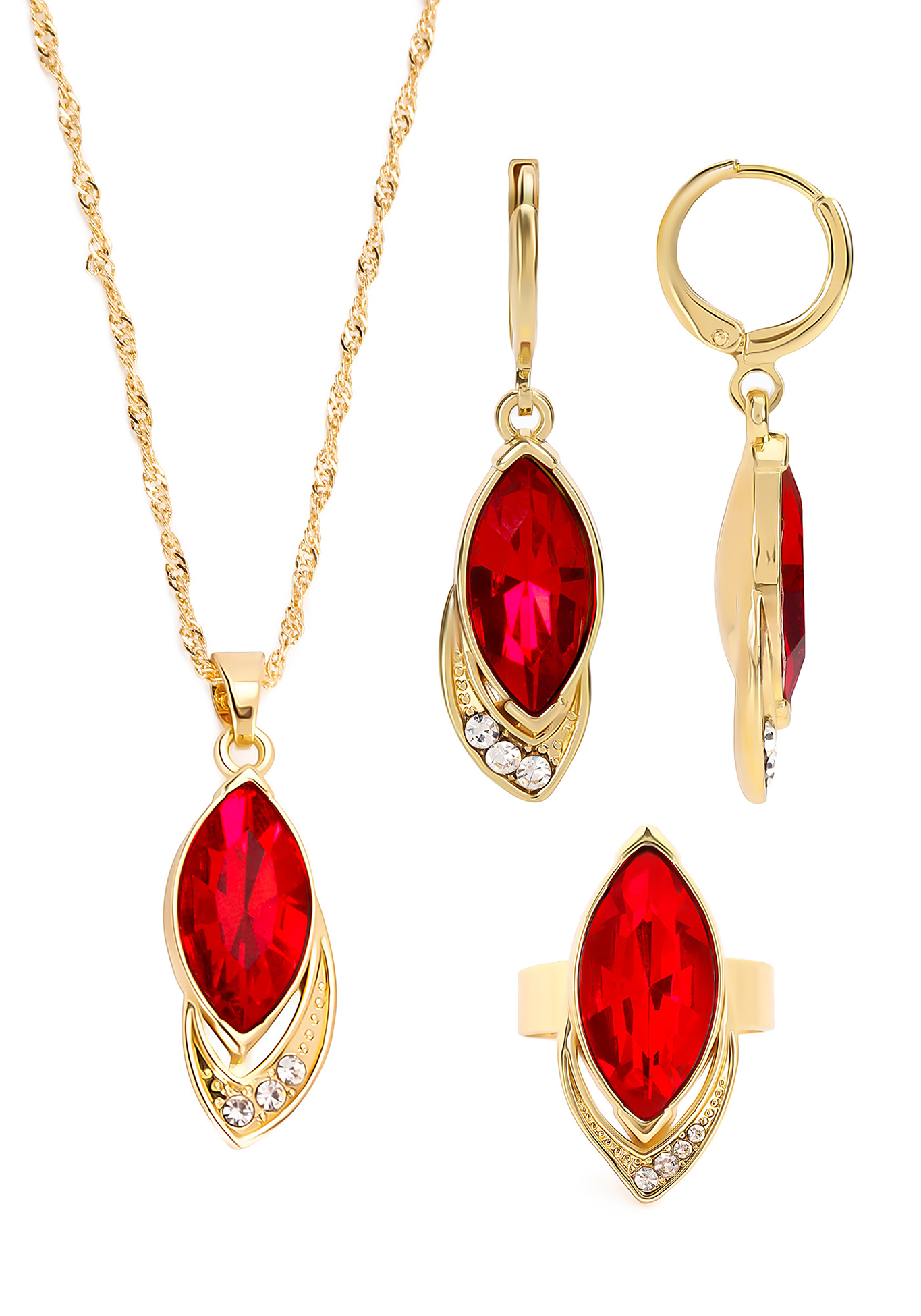 

Комплект украшений "Рубиновый блеск", Красный