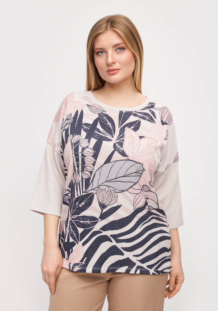 Блуза с цветочным принтом Амелия шир.  750, рис. 22