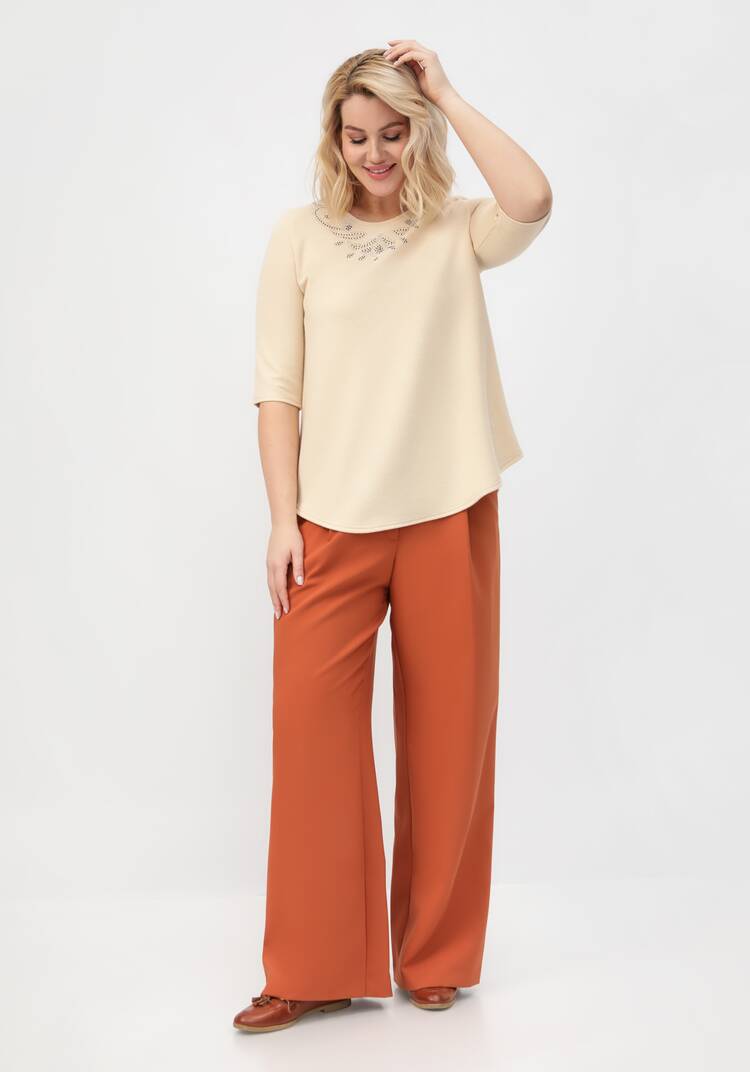 Блуза с декором из страз по горловине шир.  750, рис. 9