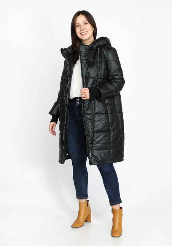 Пальто стеганое с трикотажными манжетами шир.  580, рис. 7