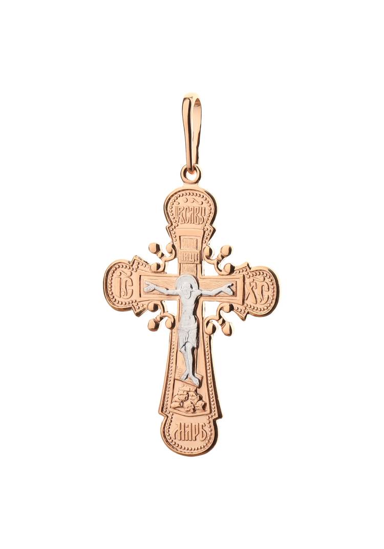 Крест-подвеска серебряная  Иисус Христос шир.  750, рис. 1