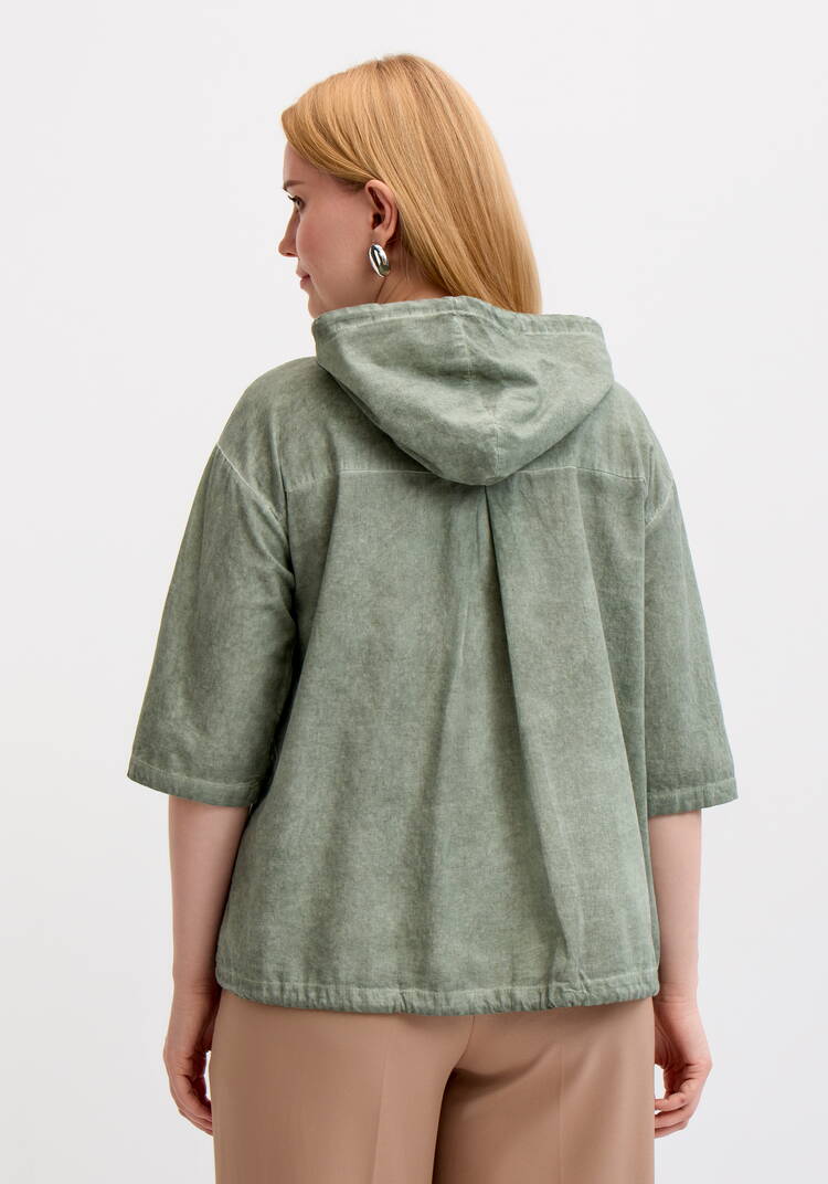 Блуза-пыльник на молнии с капюшоном шир.  750, рис. 3