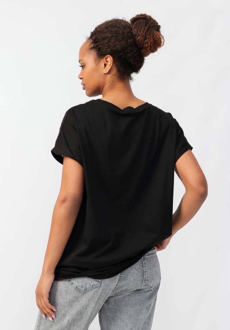 Блуза с принтом и ажурными вставками шир.  750, рис. 23