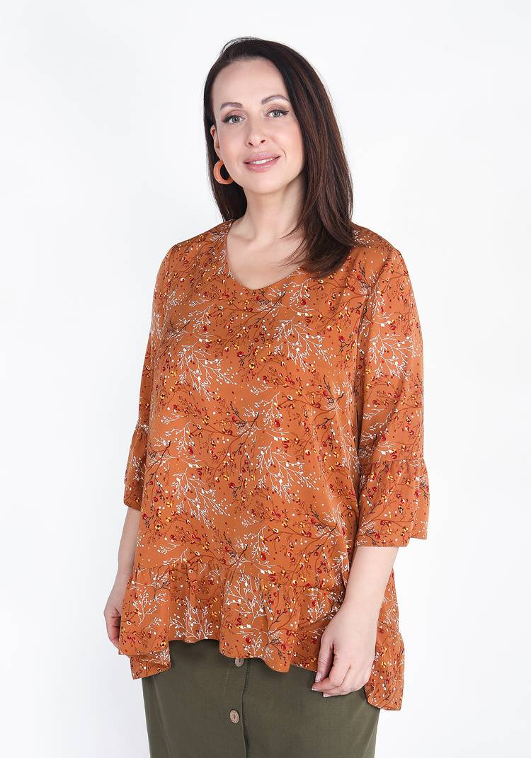 Блуза с рукавом 3/4 свободного кроя шир.  750, рис. 5