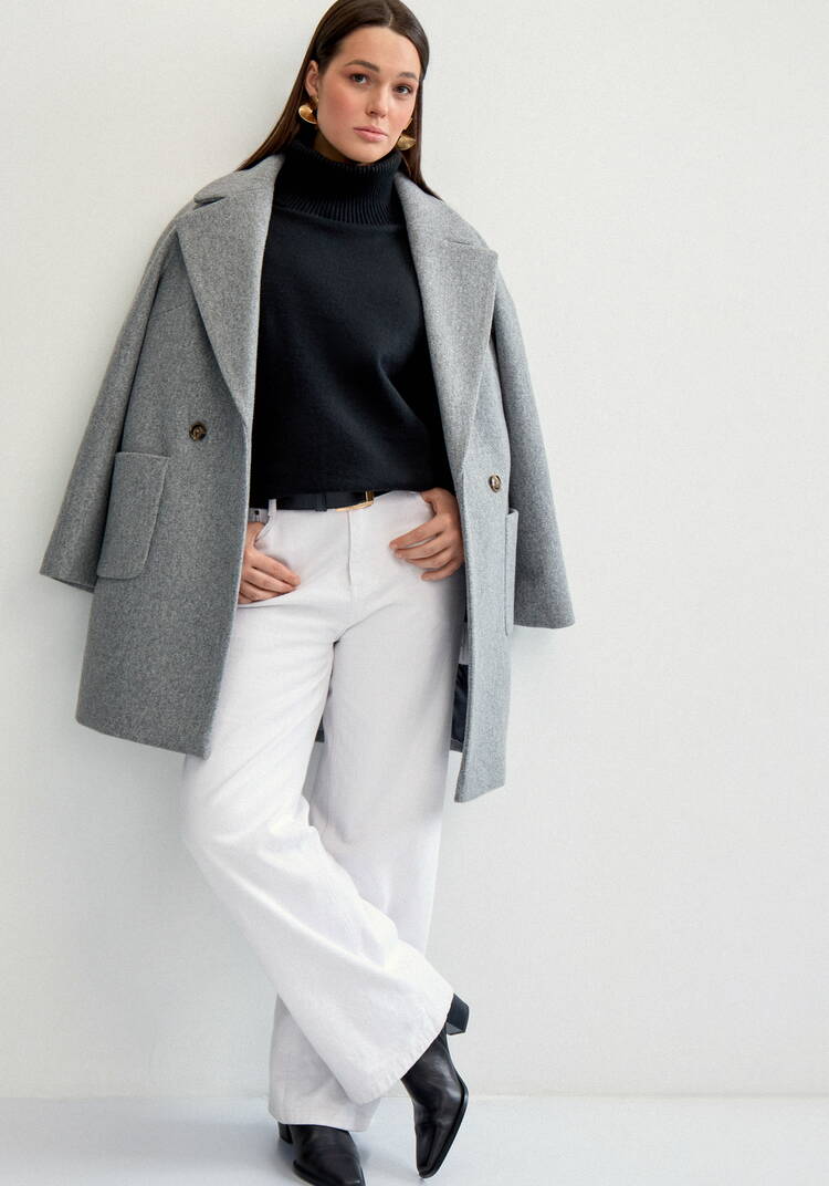 Пальто на подкладе однобортное шир.  750, рис. 4