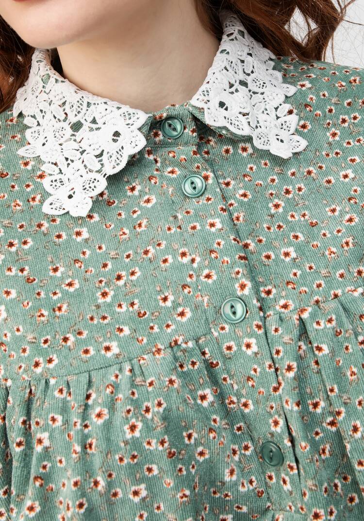 Блуза с цветочным принтом и воротником шир.  750, рис. 20