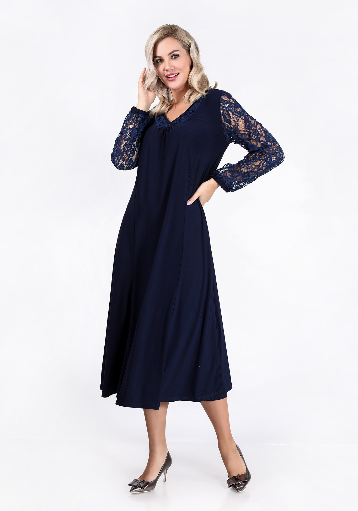 Платье «Прекрасная женщина» ZORY, размер 50, цвет темно-синий - фото 1