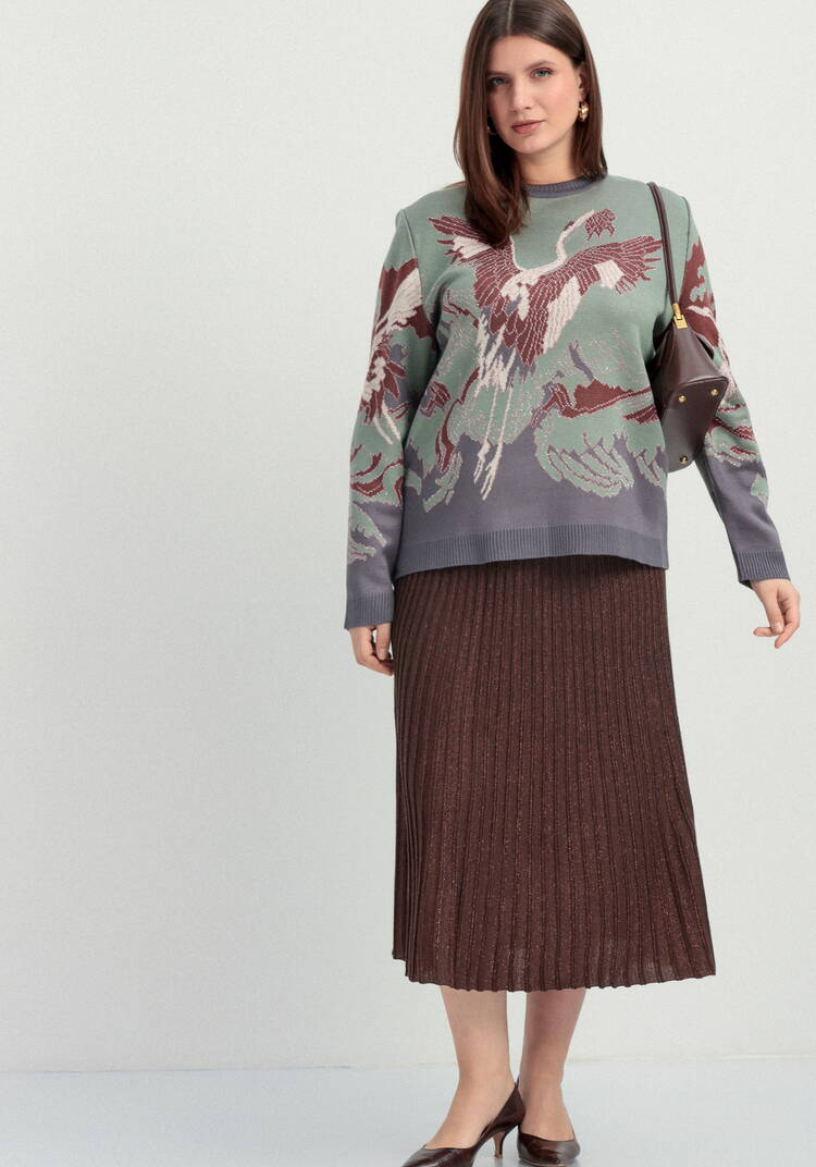 Джемпер с рисунком Журавль шир.  750, рис. 17