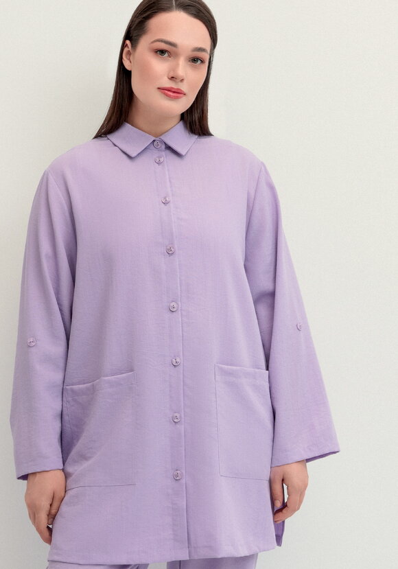 Рубашка на пуговицах свободного кроя шир.  580, рис. 4
