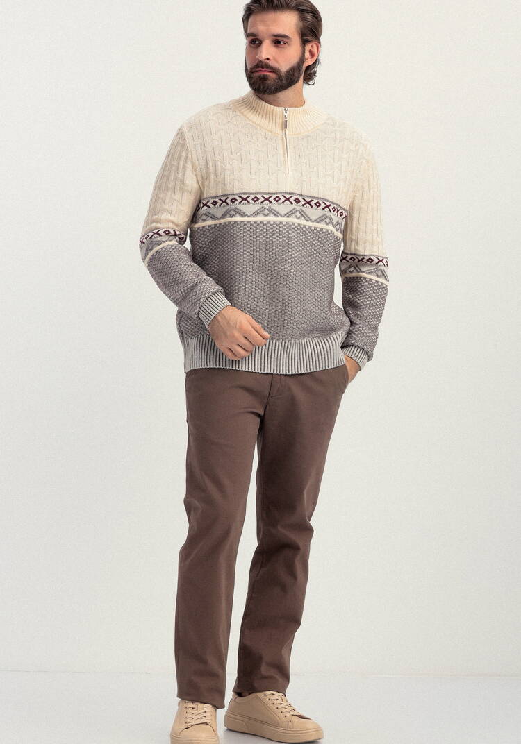 Джемпер с разными типами вязки шир.  750, рис. 6