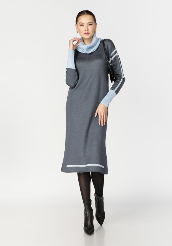 Платье прямого силуэта с контрастной отделкой шир.  580, рис. 9