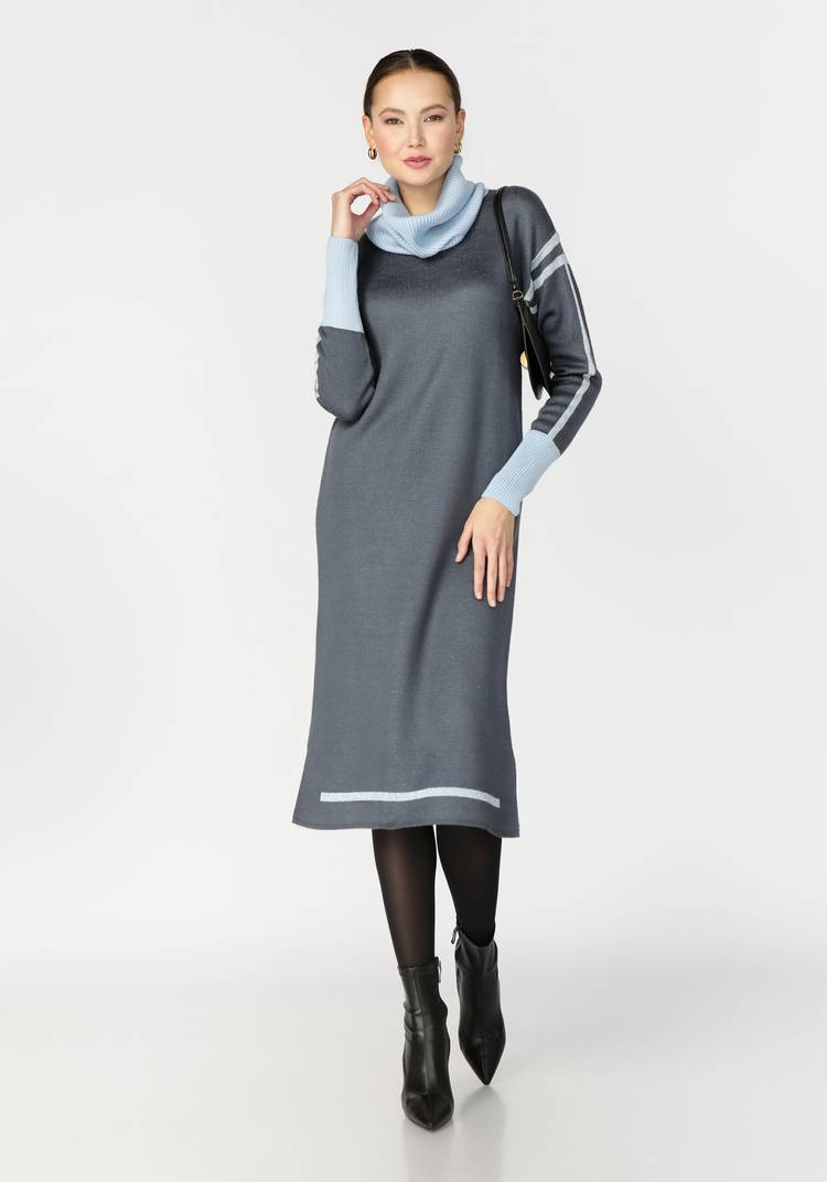 Платье прямого силуэта с контрастной отделкой шир.  750, рис. 9