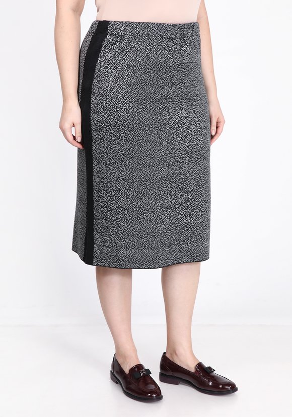 Юбка-карандаш с контрастными лампасами шир.  580, рис. 1