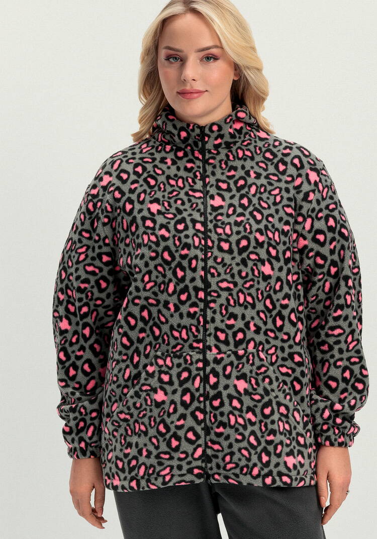 Толстовка из флиса с анималистичным принтом шир.  750, рис. 16