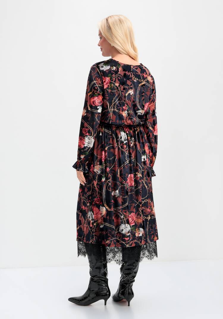 Платье с цветочным принтом из креш бархата шир.  750, рис. 13