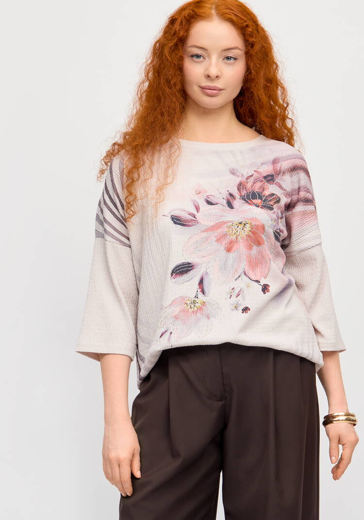 Блуза с принтом Миланика шир.  750, рис. 19