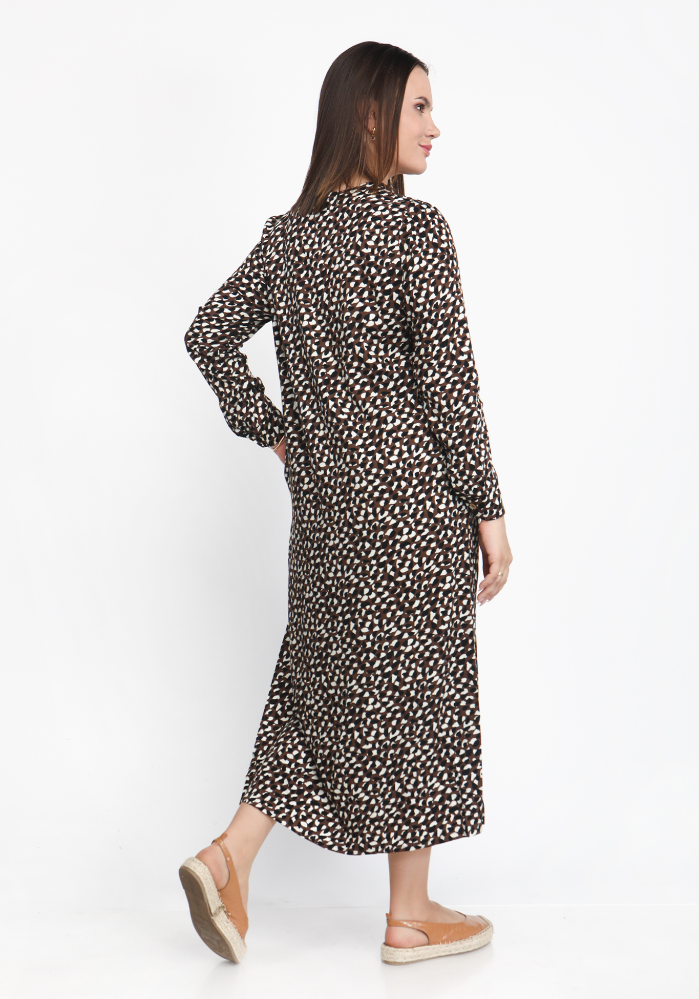 Платье-рубашка с принтом "леопард" Frida, размер 48, цвет коричневый - фото 3
