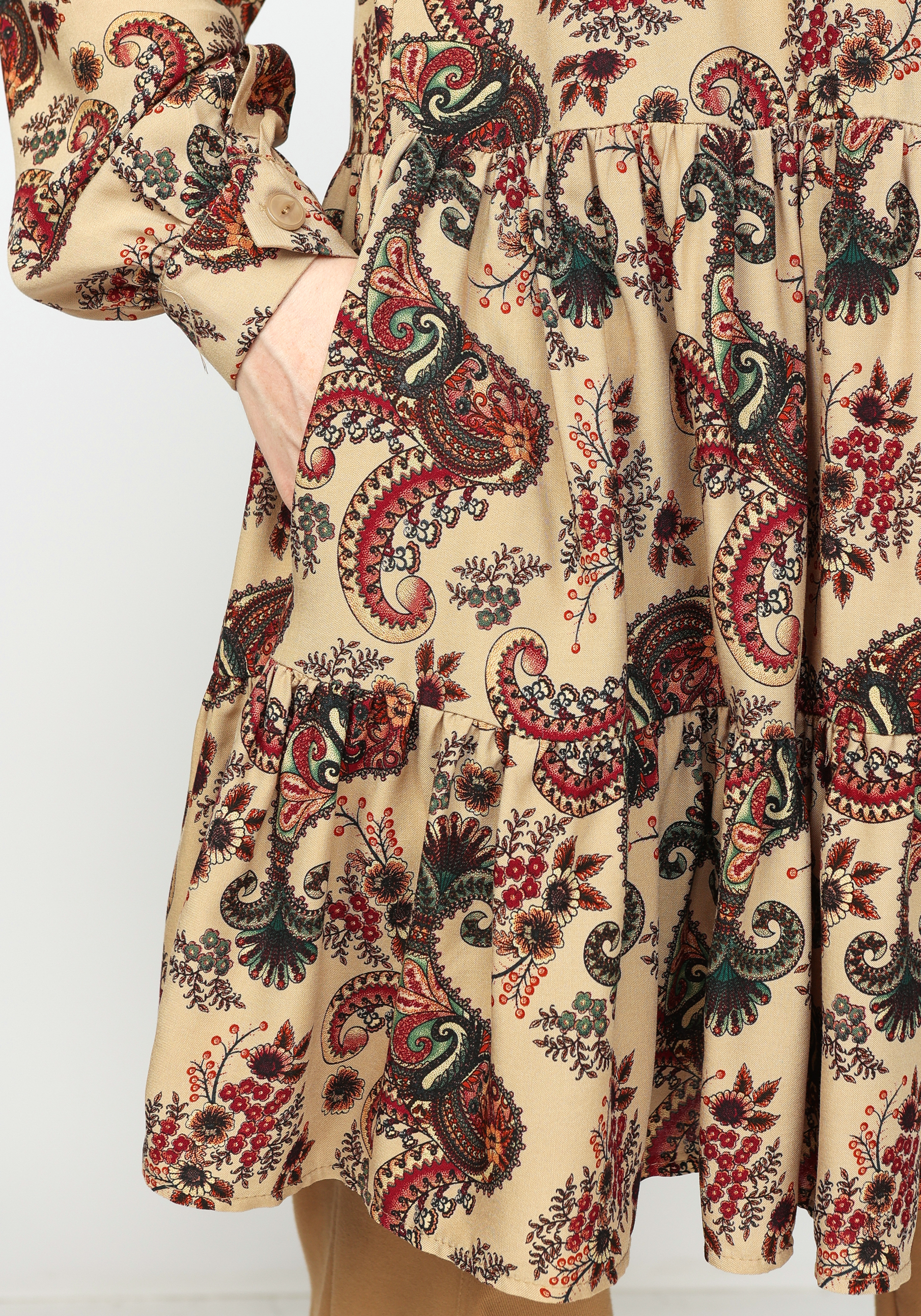Блуза свободного кроя с ярусами Frida, цвет зеленый, размер 58-60 - фото 6