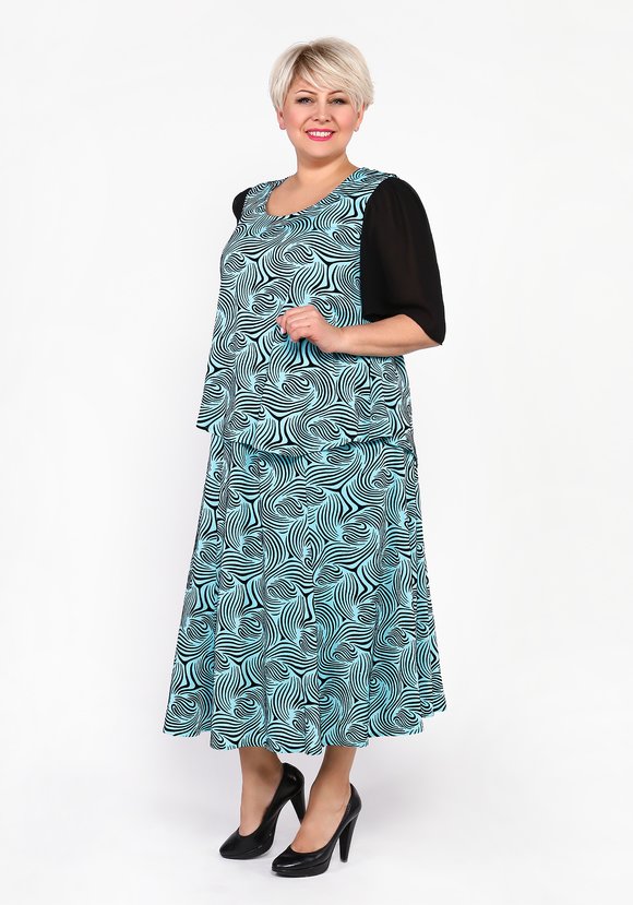 Платье-миди трапециевидного силуэта шир.  580, рис. 2