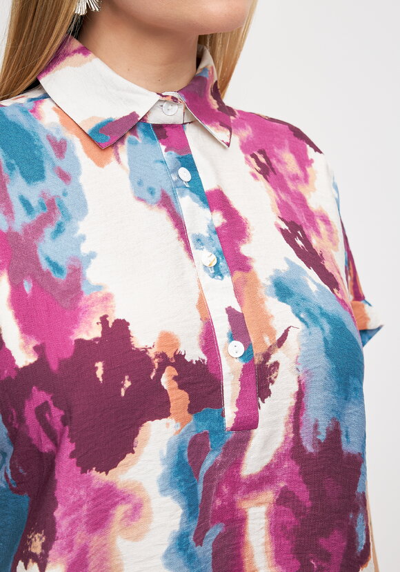 Костюм блуза и брюки с принтом шир.  580, рис. 6