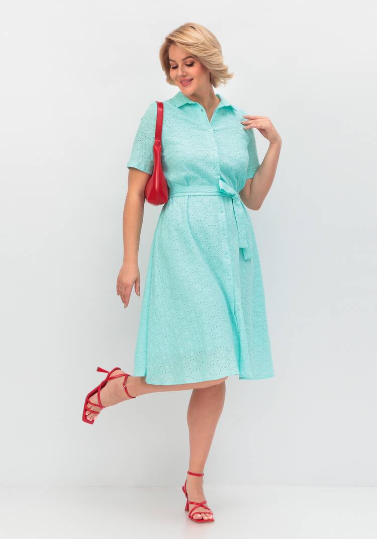 Платье из хлопка с поясом шир.  750, рис. 51