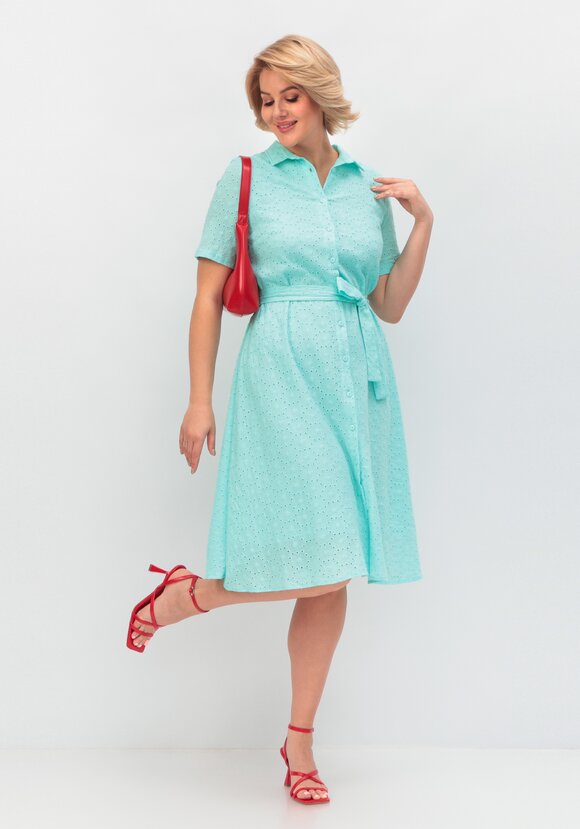 Платье из хлопка с поясом шир.  580, рис. 51