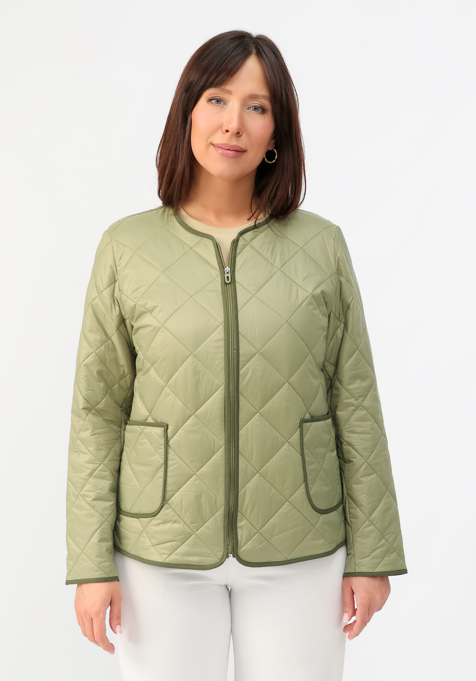 Куртка с декоративной окантовкой VeraVo, цвет бежевый, размер 52 - фото 5