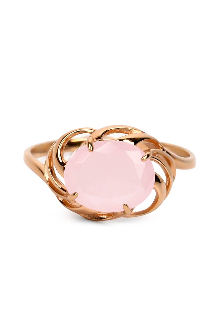 Кольцо серебряное Розовый лед шир.  750, рис. 2