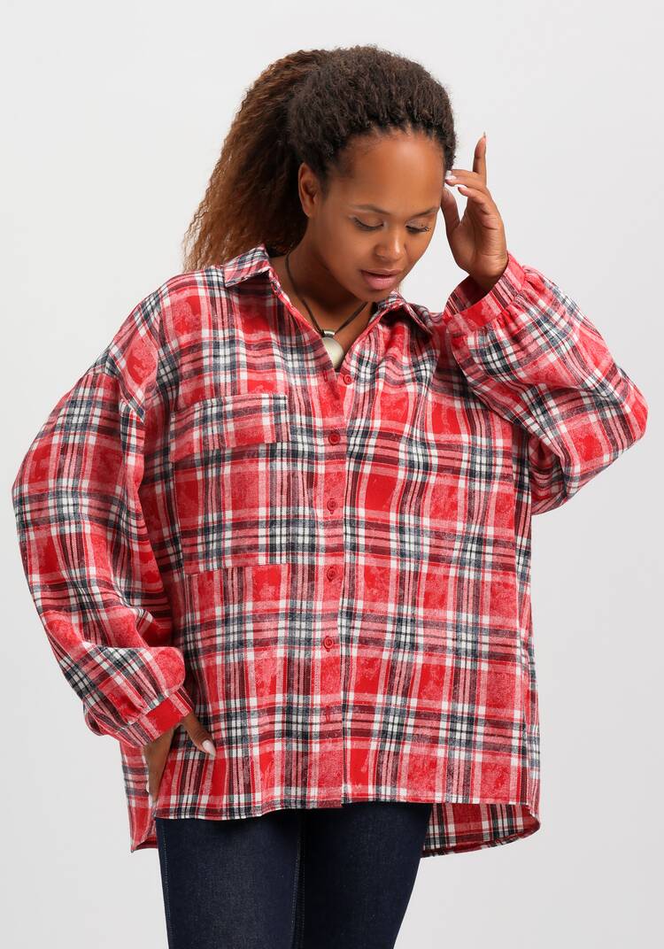 Рубашка в клетку свободного кроя шир.  750, рис. 27