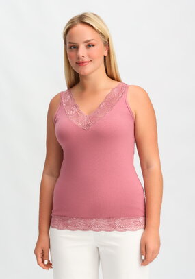 Майка с кружевом по низу Леди Лайма