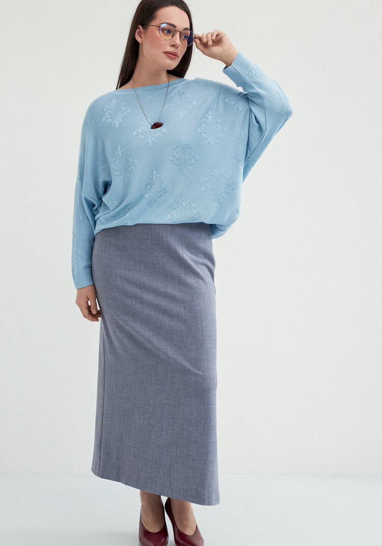 Джемпер структурной вязки свободного силуэта шир.  750, рис. 7