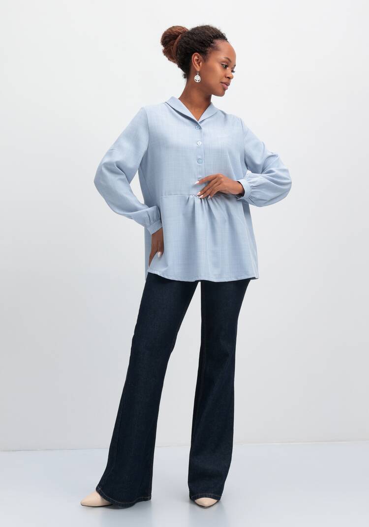 Блуза с шалевым воротом шир.  750, рис. 16