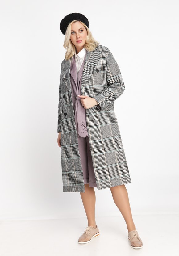 Пальто со спущенной проймой в клетку шир.  580, рис. 2