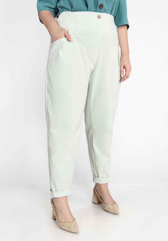 Брюки бананы однотонные с карманами шир.  580, рис. 1