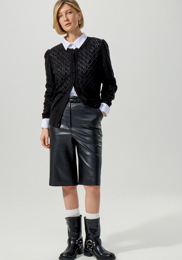 Кардиган ажурный с обтянутыми пуговицами шир.  580, рис. 7