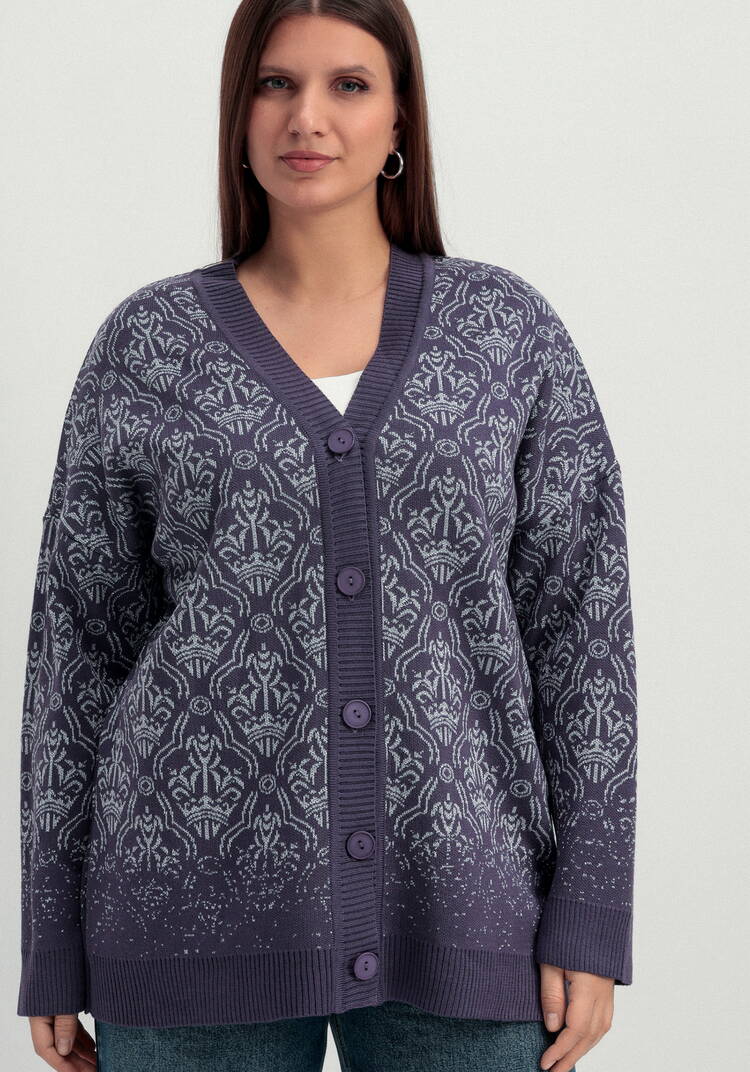 Кардиган с узорами и эффектом деграде шир.  750, рис. 20