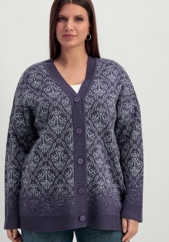 Кардиган с узорами и эффектом деграде шир.  580, рис. 20