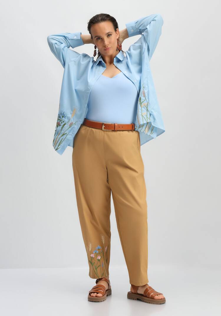 Брюки с вышивкой по низу шир.  750, рис. 8