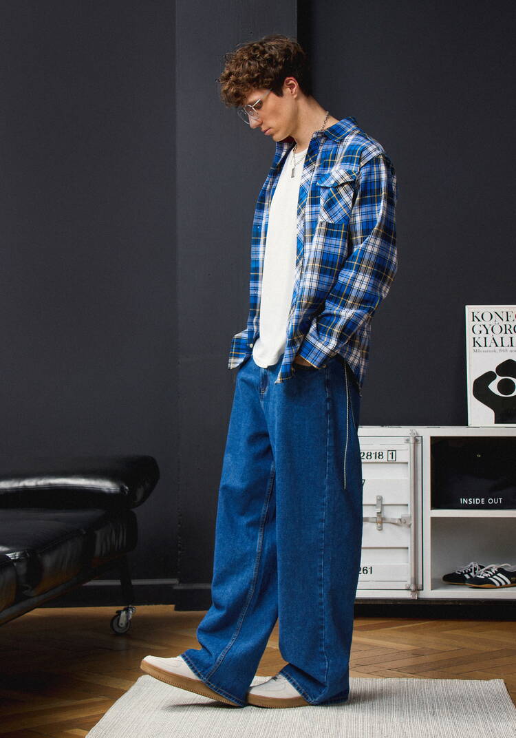 Рубашка в клетку с нагрудными карманами шир.  750, рис. 15