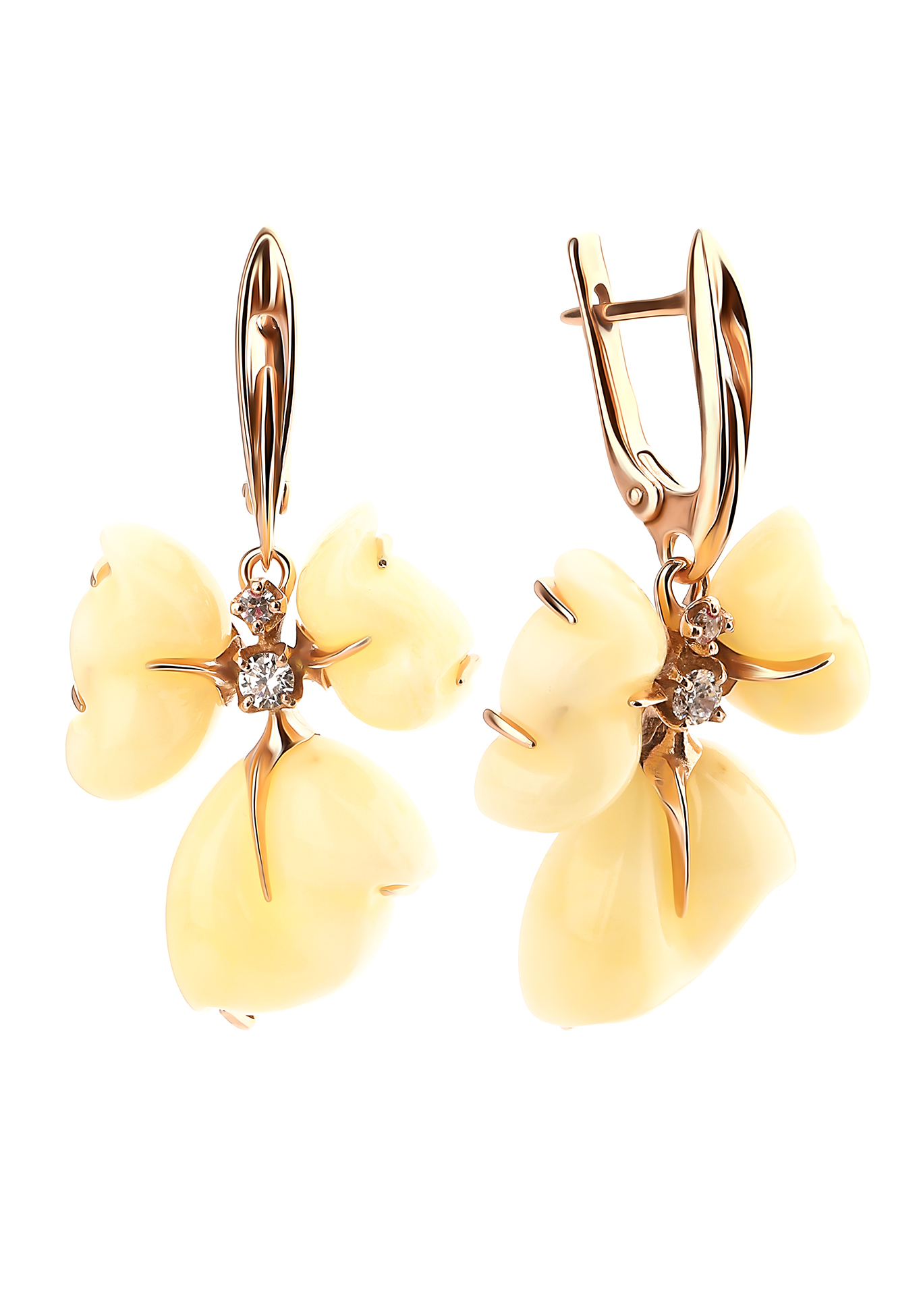 

Серьги серебряные "Янтарное очарование", Белый