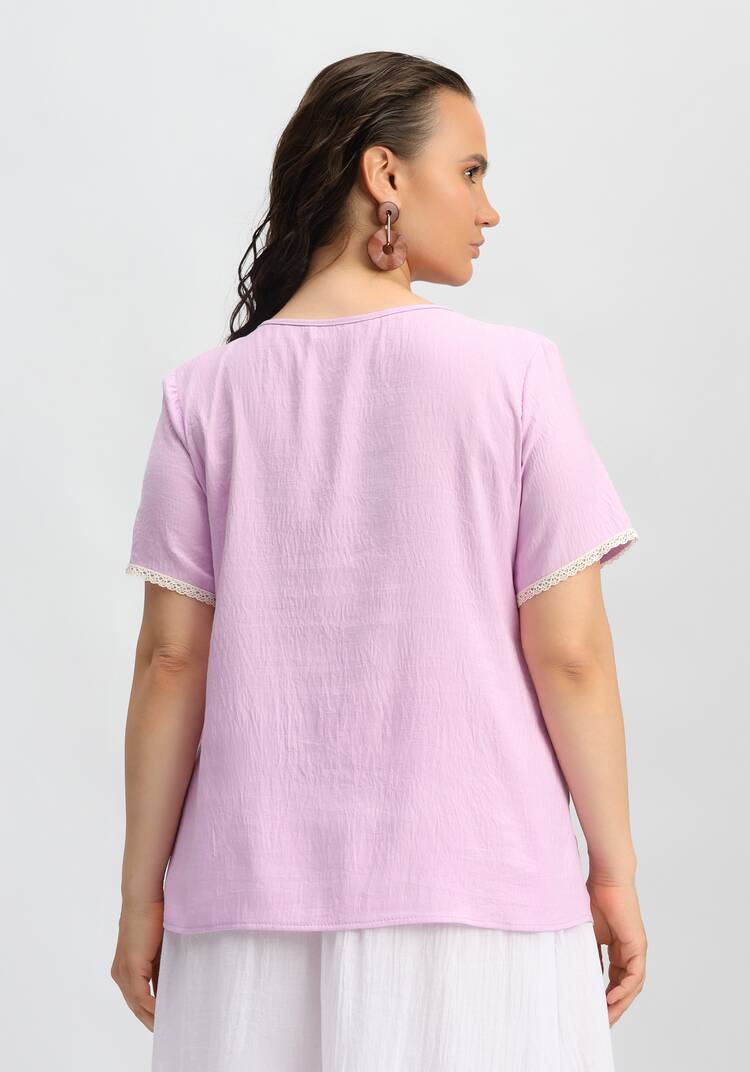 Футболка с кружевными вставками на рукавах шир.  750, рис. 20