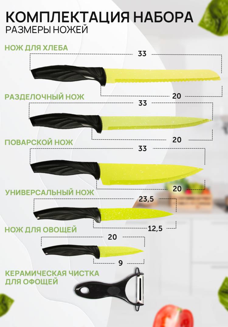 Набор ножей Сила гранита, 6 предметов шир.  750, рис. 19