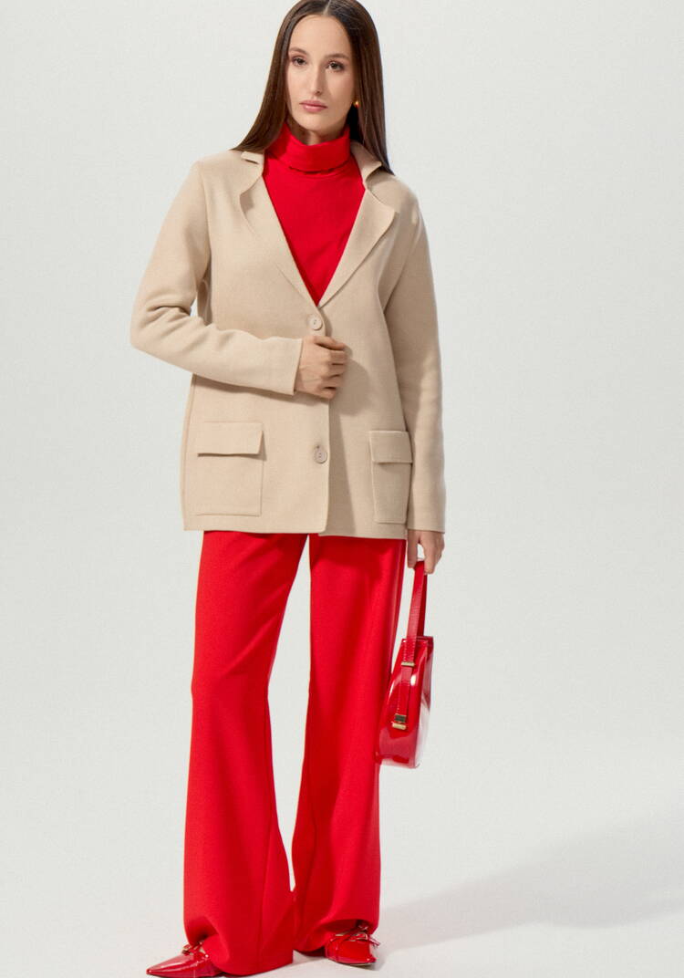 Жакет женский на пуговицах с карманами шир.  750, рис. 6